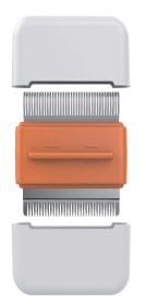 Pet Life 'Zipocket' 2-in-1 Underake and Stainless Steel Travel Grooming Pet Comb (Color: Orange)