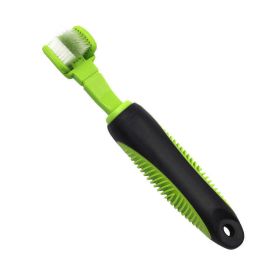 Pet Life 'Denta-Clean' Dual-Sided Action Bristle Pet Toothbrush (Color: green)