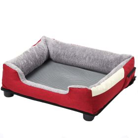 Pet Life "Dream Smart" Electronic Heating and Cooling Smart Pet Bed (Color: Burgundy Red, size: medium)