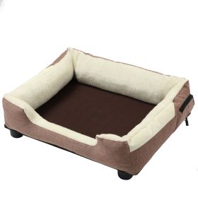 Pet Life "Dream Smart" Electronic Heating and Cooling Smart Pet Bed (Color: Mocha Brown, size: medium)