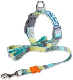 Touchdog 'Trendzy' 2-in-1 Matching Fashion Designer Printed Dog Leash and Collar (Color: Blue, size: small)