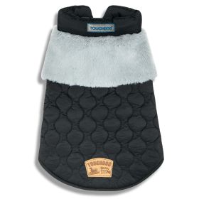 Touchdog 'Furrost-Bite' Fur and Fleece Fashion Dog Jacket (Color: Black, size: small)