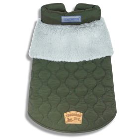 Touchdog 'Furrost-Bite' Fur and Fleece Fashion Dog Jacket (Color: green, size: X-Small)