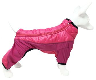 Pet Life 'Aura-Vent' Lightweight 4-Season Stretch and Quick-Dry Full Body Dog Jacket (Color: Pink, size: X-Large)