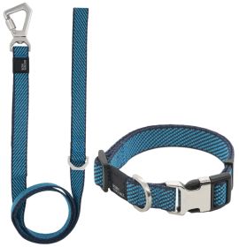 Pet Life 'Escapade' Outdoor Series 2-in-1 Convertible Dog Leash and Collar (Color: Blue, size: small)