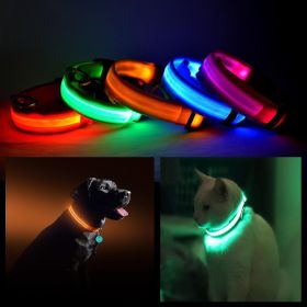 LED PET Safety Halo Style Collar (Color: Orange, size: medium)