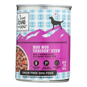I And Love And You Dog Canned Food Moo Moo Venison Stew - Case of 12 - 13 OZ (SKU: 1836634)