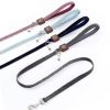 Reflective Dog Leash for Small Medium Dog with Comfortable handle and Nylon Webbing Shiny Suede Fabric