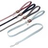 Reflective Dog Leash for Small Medium Dog with Comfortable handle and Nylon Webbing Shiny Suede Fabric