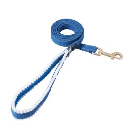 4FT Dog Leash with Soft Padded Handle,Heavy Duty Tangle-free Swivel Leash with double layer of high quality Denim Fabric (Color: light blue, size: M)