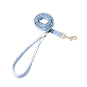 4FT Dog Leash with Soft Padded Handle,Heavy Duty Tangle-free Swivel Leash with double layer of high quality Denim Fabric (Color: White, size: S)