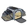 Cat Carrier TSA Airline Approved with Ventilation for Small Medium Cats Dogs Puppies with Big Space 5 Mesh Windows 4 Open Doors - Blue