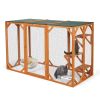 Spacious wooden cat cage with waterproof roof with adjustable pedals suitable