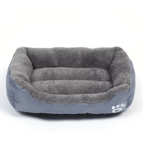 Washable Pet Dog Cat Bed Puppy Cushion House Pet Soft Warm Kennel Dog Mat Blanke (Color: Gray, size: M)