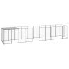 Dog Kennel Silver 65.1 ftÂ² Steel