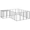 Dog Kennel Black 91.2 ftÂ² Steel