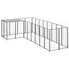 Dog Kennel Black 65.1 ftÂ² Steel