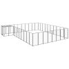 Dog Kennel Black 273.5 ftÂ² Steel