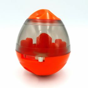 Dog Food Balls Tumbler Pet Puppy Feeder Dispenser Bowl Toy Leak Food Interactive Pet Tumbler Feeder Food Automatic Dispenser Bowl Interactive Balls (Color: Orange)