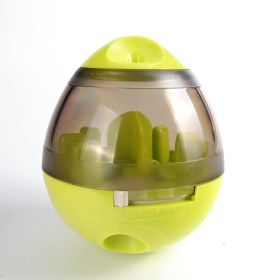 Dog Food Balls Tumbler Pet Puppy Feeder Dispenser Bowl Toy Leak Food Interactive Pet Tumbler Feeder Food Automatic Dispenser Bowl Interactive Balls (Color: green)