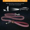 Reflective Dog Leash for Small Medium Dog with Comfortable handle and Nylon Webbing Shiny Suede Fabric