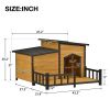 47.2 ' Large Wooden Dog House Outdoor, Outdoor & Indoor Dog Crate, Cabin Style, With Porch