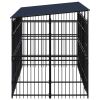 Outdoor Dog Kennel with Roof Steel 79.3 ftÂ²