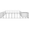 Dog Kennel Black 273.5 ftÂ² Steel