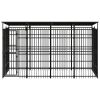 Outdoor Dog Kennel with Roof Steel 79.3 ftÂ²