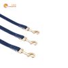 HAMATE 4FT Comfortable Dog Leash with the combination of Cowboy and Plaid Webbing,Matte Gold Zinc Alloy and Bells