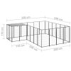 Dog Kennel Black 91.2 ftÂ² Steel