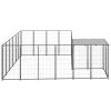 Dog Kennel Black 91.2 ftÂ² Steel