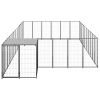 Dog Kennel Black 208.4 ftÂ² Steel