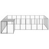 Dog Kennel Black 117.2 ft² Steel