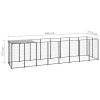 Dog Kennel Black 52.1 ftÂ² Steel