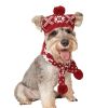 Dog Christmas Reindeer Elk Antlers Headband and Scarf Set Pet Christmas Costume Dog Costumes Accessories for Dogs and Cats