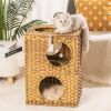 Rattan Cat Litter,Cat Bed with Rattan Ball and Cushion