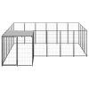 Dog Kennel Black 91.2 ftÂ² Steel