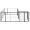 Dog Kennel Black 117.2 ft² Steel