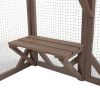 Spacious wooden cat cage with waterproof roof with adjustable pedals suitable