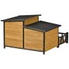 47.2 ' Large Wooden Dog House Outdoor, Outdoor & Indoor Dog Crate, Cabin Style, With Porch