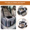 Cat Carrier TSA Airline Approved with Ventilation for Small Medium Cats Dogs Puppies with Big Space 5 Mesh Windows 4 Open Doors - Blue