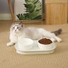 Elevated Cat Bowls, Raised Cats Ceramic Food and Water Stand Bowl Dishes for Cats Small Dogs or Puppy, 15Â° Tilted Anti Vomiting Stress Free Feeder De