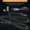 Reflective Dog Leash for Small Medium Dog with Comfortable handle and Nylon Webbing Shiny Suede Fabric