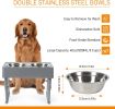 DZKAPETS Elevated Dog Bowls, Adjustable Raised Dog Bowl Stand with Slow Feeder for Large Medium Small Dogs, 2 Stainless Steel Dog Dish Bowls for Food