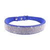 Crystal Dog Collar Solid Color Leather