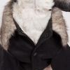 Buttoned 'Coast-Guard' Fashion Faux-Fur Collared Wool Pet Coat