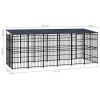 Outdoor Dog Kennel with Roof Steel 119 ftÂ²