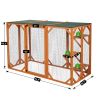 Spacious wooden cat cage with waterproof roof with adjustable pedals suitable