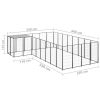 Dog Kennel Black 117.2 ftÂ² Steel